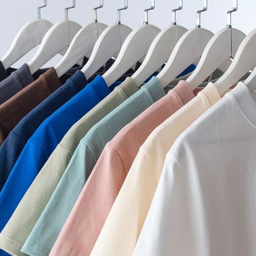 【10色高品质纯棉纯色圆领T恤】100%棉，还加了一层磨毛工艺，面料手感摸起来非常的舒服 商品图13