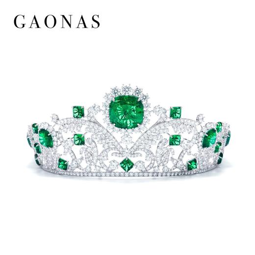 GAONAS 铜合金锆石发饰 高纳仕 时尚重磅 绿色皇冠 G071266 商品图1