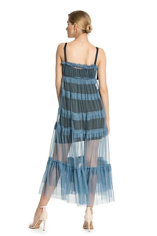 SUMMER & SAGE 蓝色透视纱质长裙 2954 商品图2