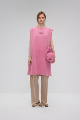 水洗双口袋卫衣裙