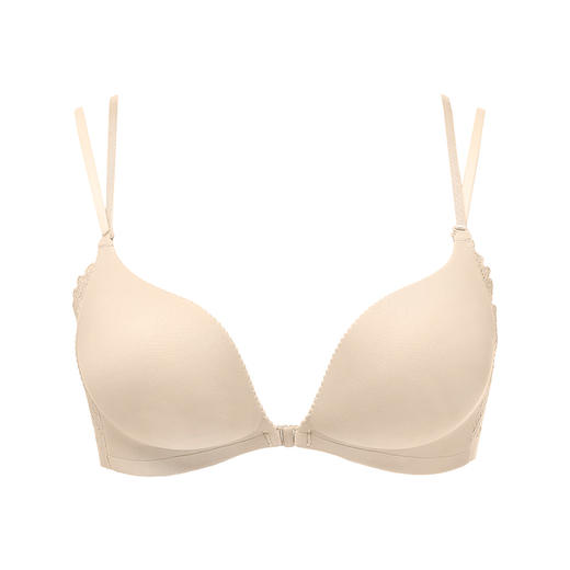 都市丽人B杯常规内衣零压无痕中厚光面泳布前扣无钢圈3/4杯常规文胸LB31B1 商品图6