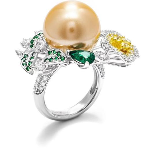 GAONAS 高纳仕 春意盎然豪镶金珠戒指 ZYJ1960 商品图0