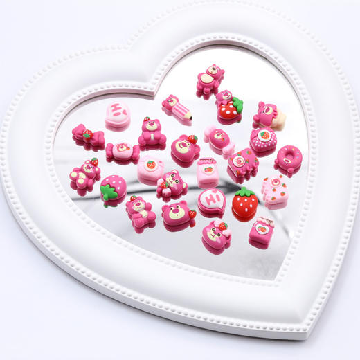 【好物推荐】可爱草莓熊 卡通DIY奶油胶自制发夹手机壳饰品树脂配件材料 商品图1