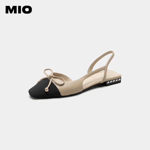 MIO米奥夏季闪钻低跟时装凉鞋舒适清爽蝴蝶结小香风包头凉鞋女鞋M232287717 商品图0