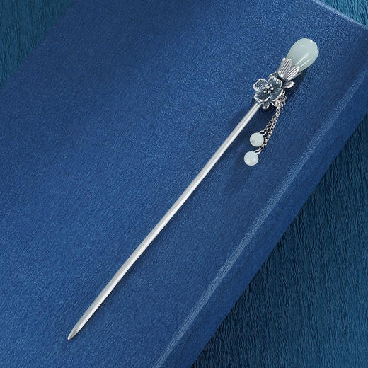 子佩集S925银【玉楼春】和田玉发簪【WSJ0036】2304 商品图3