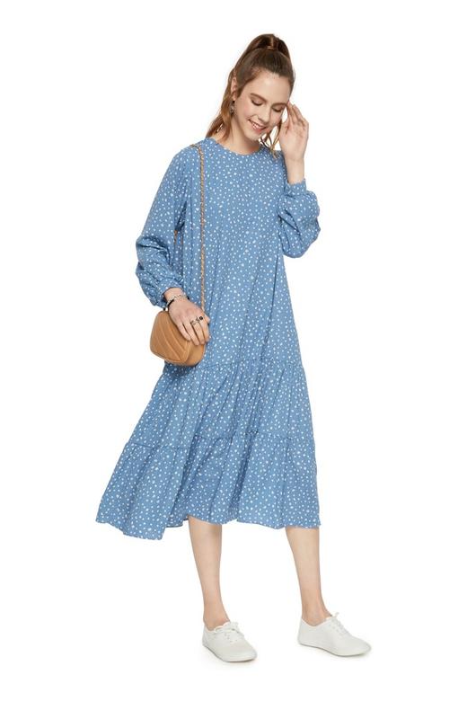 SUMMER & SAGE 荷叶摆印花连衣裙 6760 商品图3