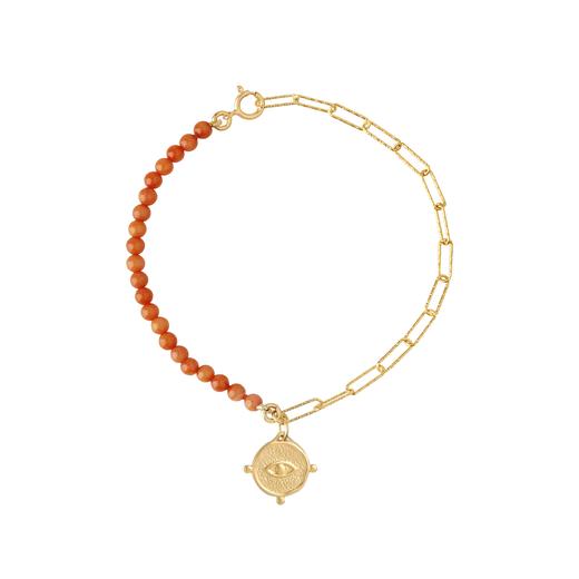 北京仓｜Barbóra-Eye-眼睛金币 橙色 手链［希腊设计师] 商品图0