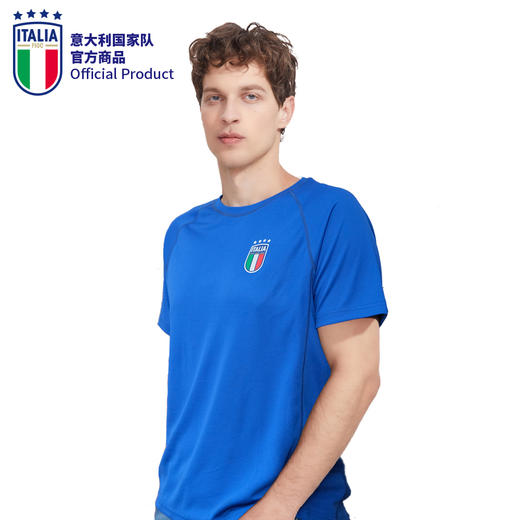 意大利国家队官方商品 | 时尚复古蓝色足球运动短袖速干男女同款 商品图2