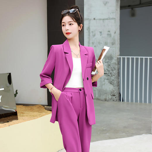 宽松显瘦遮肉，西服西裤时尚气质两件套HR-KJFA288 商品图10