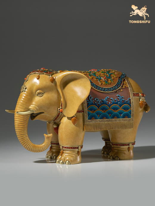 铜师傅 铜摆件《千吉万象》大象客厅桌面电视柜创意中式家居装饰 商品图3