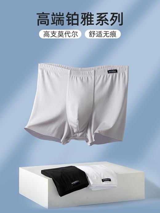 【超细莫代尔】SCHIESSER舒雅内裤男铂雅超细莫代尔无痕随型裁简约纯色平角裤95/18658T 商品图2