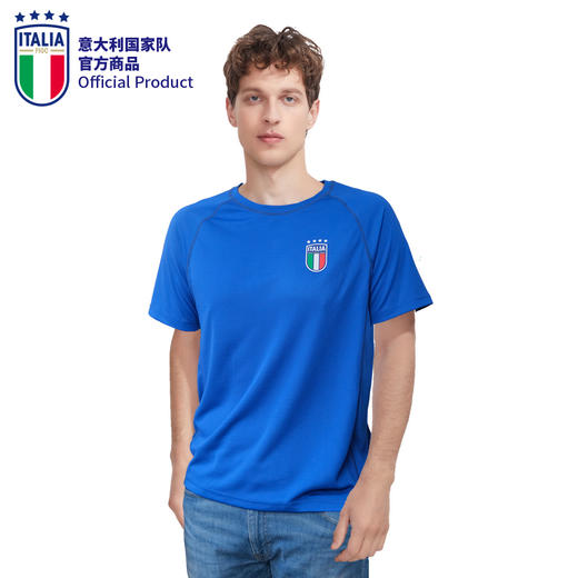 意大利国家队官方商品 | 时尚复古蓝色足球运动短袖速干男女同款 商品图3