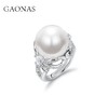 GAONAS 925银锆石戒指 高纳仕 轻奢白色正圆白珠戒指WJ011330 商品缩略图0
