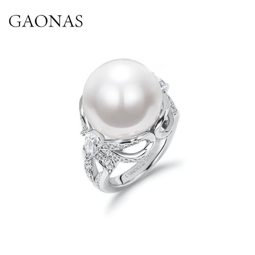 GAONAS 925银锆石戒指 高纳仕 轻奢白色正圆白珠戒指WJ011330 商品图0