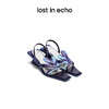 [断码]lostinecho设计师品牌轻奢简约爱心漏趾细带小方头坡跟小高跟凉鞋 商品缩略图0