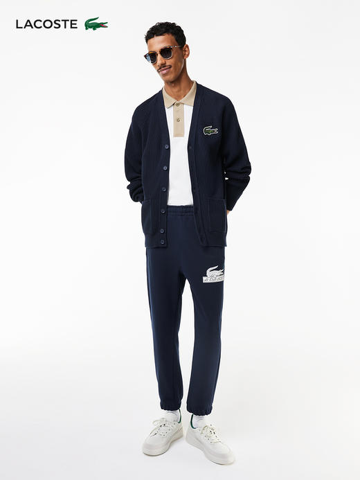 【海南专供价】Lacoste法国鳄鱼男装新款藏青色纯棉休闲运动裤XH5585-10 商品图3