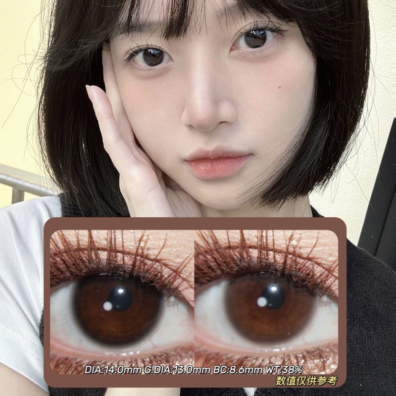 HUSHLENS年抛·小黑裙&小浆果·14.0mm(着色参考13.0mm) 0-800度(有525/575) 韩产进口·(建议佩戴6-8个月左右更换)