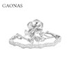 GAONAS 925银锆石手链 高纳仕 经典玫瑰花白色手镯 WJ035266 商品缩略图2