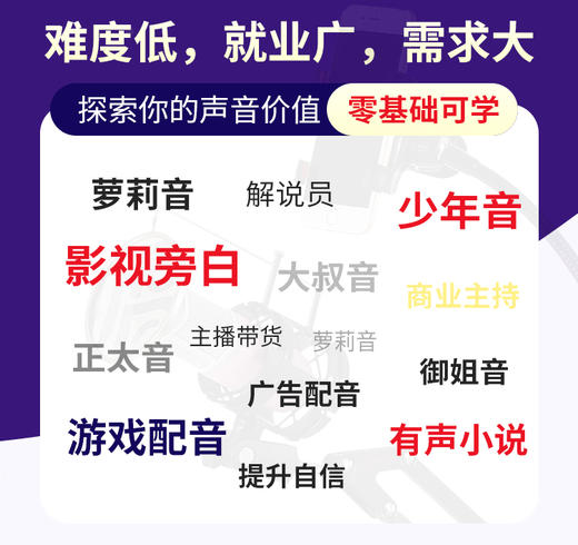 你的声音其实很值钱|22岁以上报名有效，小白入门课+海量学习资料，难度低，就业广，需求大 商品图2