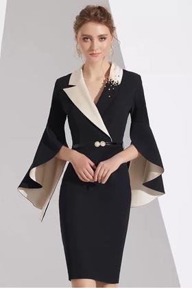 ELLA JADE 定制双色西装连衣裙 11986【不含腰带】