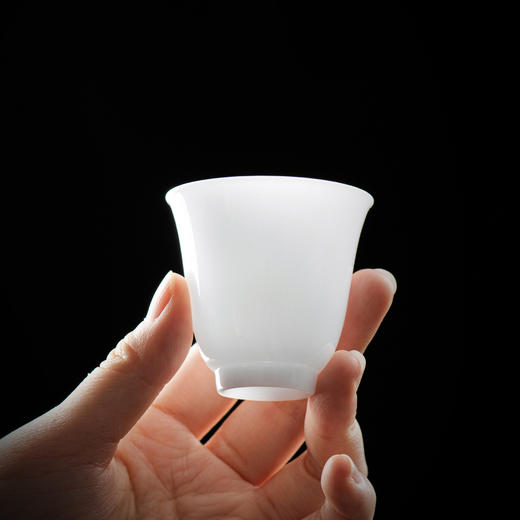 冰种玉瓷一号闻香杯10入  白瓷小茶杯羊脂玉功夫陶瓷杯子品茗杯客杯小单杯 商品图4
