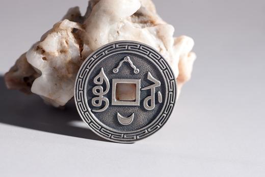 矩德泉坊 纯银手作   乾隆通宝宝苏三星拱月（4.1厘米版）gq220200516 商品图6