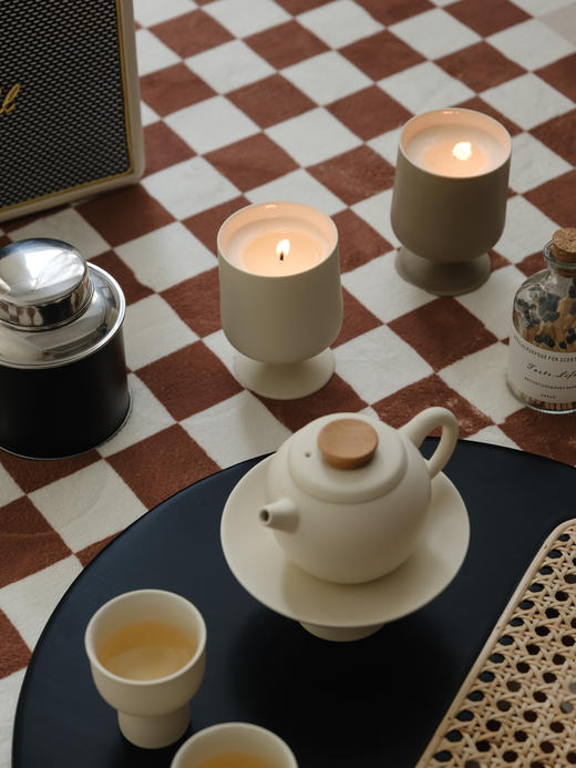 【山谷居家】日式奶油简约高脚茶壶 茶具套装  功夫茶杯 下午茶泡茶 商品图3