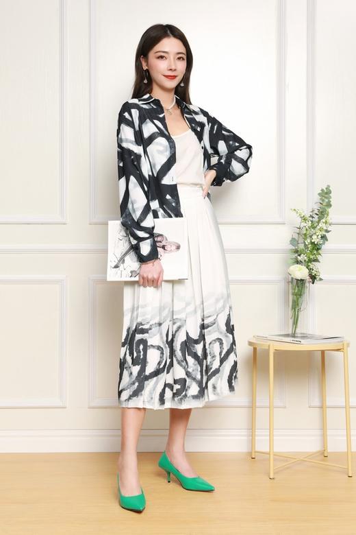 Le Malene 艺术笔触印花半裙 11846【不含上衣】 商品图1