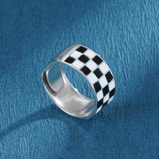 子佩集S925银【黑白格】戒指【YGJZ011】2304 商品图4