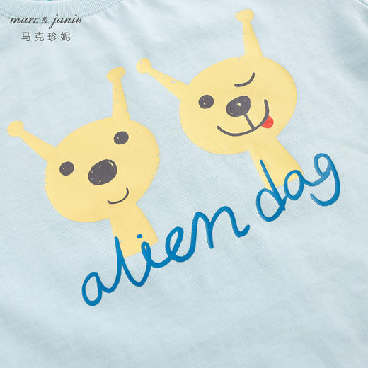 马克珍妮新款夏装 男童手绘动物图案纯棉短袖T恤231030 商品图5