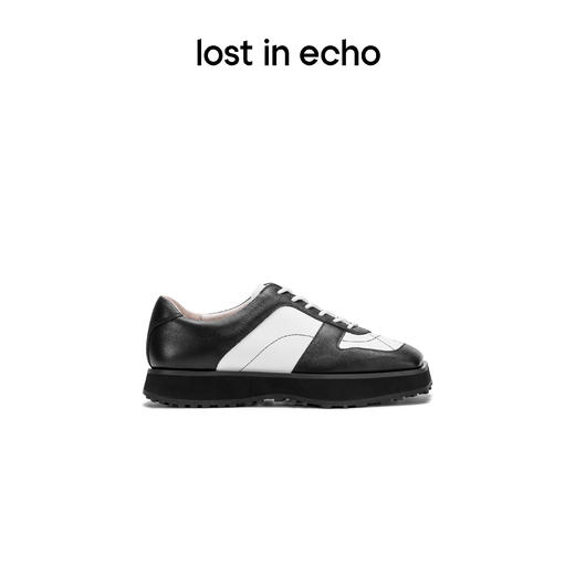 [捡漏价]lost in echo不对称斜方头设计运动感撞色拼色板鞋女小方脸熊猫鞋 商品图1