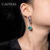 GAONAS 925银锆石耳饰 高纳仕 芳华 绿色耳环 GE112200 商品缩略图3