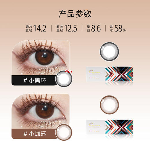 DARRENS小黑环/小咖环日抛 | 小直径 艺考眼证件照必备1盒10片 商品图1