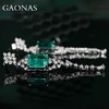 GAONAS 925银锆石耳饰 高纳仕 绿色链条轻奢长耳钉GE042000 商品缩略图2