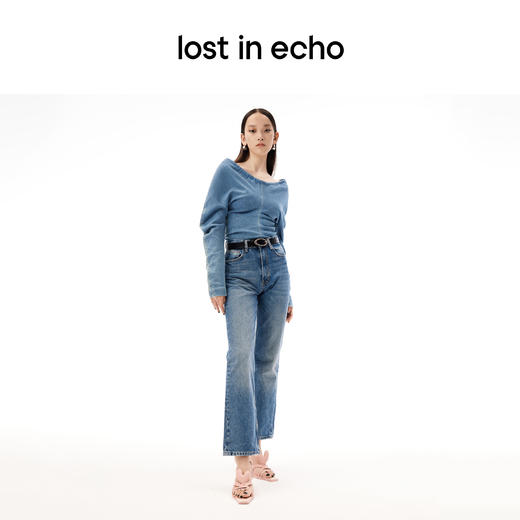 [断码]lostinecho设计师品牌轻奢简约爱心漏趾细带小方头坡跟小高跟凉鞋 商品图2