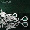 GAONAS 925银锆石耳饰 高纳仕 绿色蝴蝶结丝带耳钉 GE52166 商品缩略图3