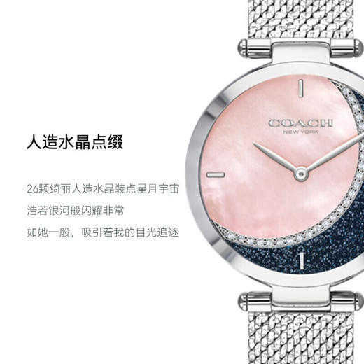 COACH蔻驰帕克水晶月亮表银 商品图2