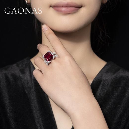 GAONAS 925银锆石戒指 设计师系列 红色蝴蝶结戒指 RJ042730 商品图3