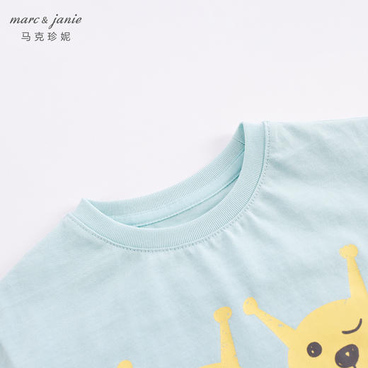 马克珍妮新款夏装 男童手绘动物图案纯棉短袖T恤231030 商品图4