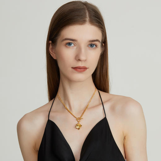 盐岛ART熔蜡大块拼接项链 轻奢小众气质熔岩锁骨链 商品图0