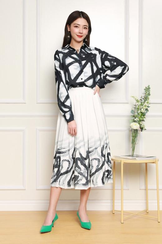 Le Malene 艺术笔触印花半裙 11846【不含上衣】 商品图0