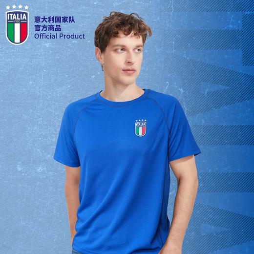 意大利国家队官方商品 | 时尚复古蓝色足球运动短袖速干男女同款 商品图1