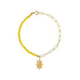 北京仓｜Barbóra-Eye-眼睛金币 黄玛瑙 手链［希腊设计师]