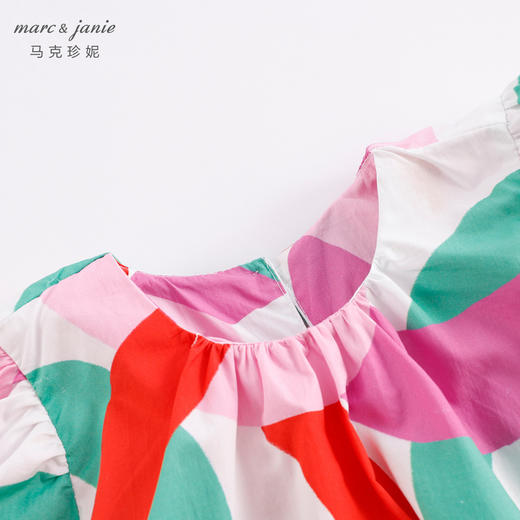 马克珍妮新款夏装 女童北欧风图案纯棉连衣裙230329 商品图3