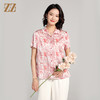 夏季新款 气质桑蚕丝真丝短袖花纹衬衣女E22CS20 商品缩略图0
