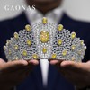 GAONAS 锆石发饰 高纳仕重磅气质王妃黄色王冠头饰 Y071933 商品缩略图1