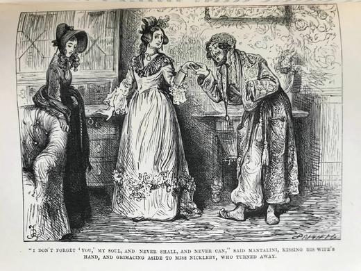 1879年 狄更斯《尼古拉斯·尼克贝》（全2卷） 约30幅插图 漆布精装大32开 商品图8