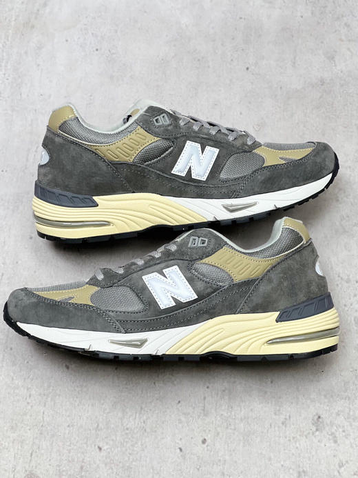 夏季特惠💰350 NB/ New Balance 991 D宽 系列新慢跑鞋 灰卡其 商品图5