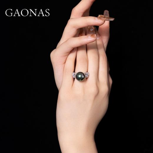 GAONAS 925银锆石戒指 高纳仕 极简大气绿珠戒指 GJ114642 商品图4