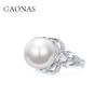 GAONAS 925银锆石戒指 高纳仕 轻奢白色正圆白珠戒指WJ011330 商品缩略图1